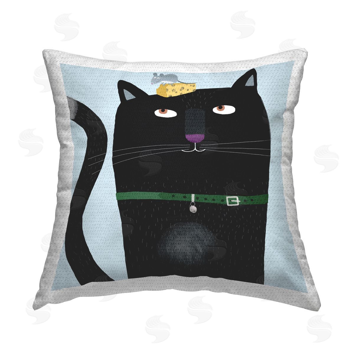 Funny Cat & Mouse Animal Friends Outdoor Printed Pillow, Home Decor by Carla Daly