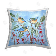 Emma Leach | Birds Perched Winter Holly Berries