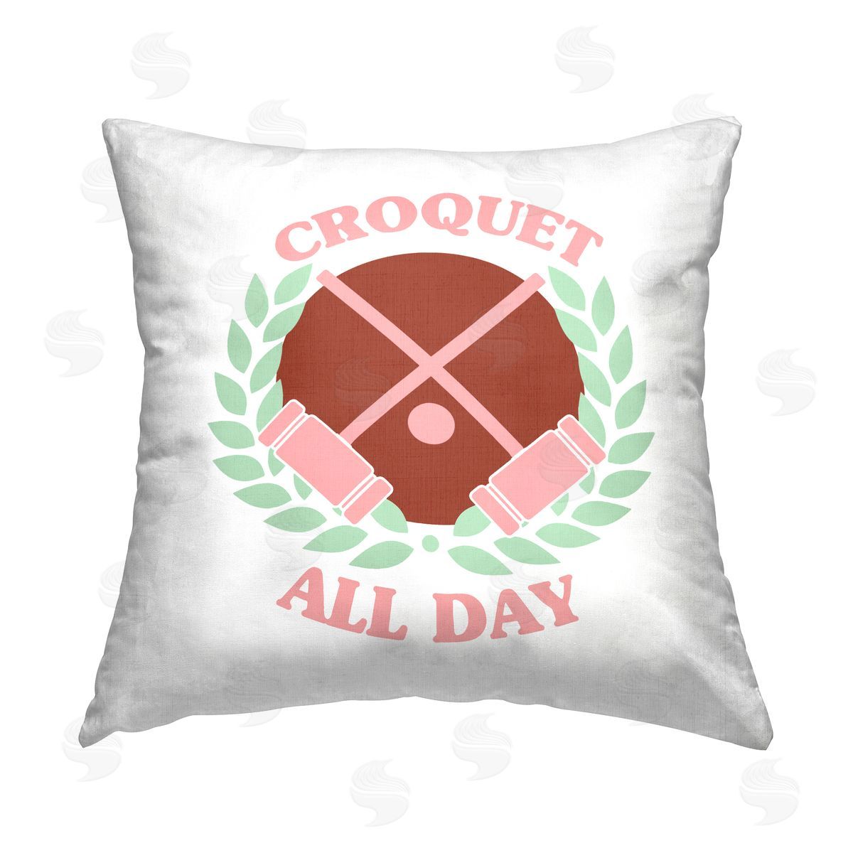 Croquet All Day Pastel Laurel Decorative Printed Pillow, Home Decor by Stupell Studio