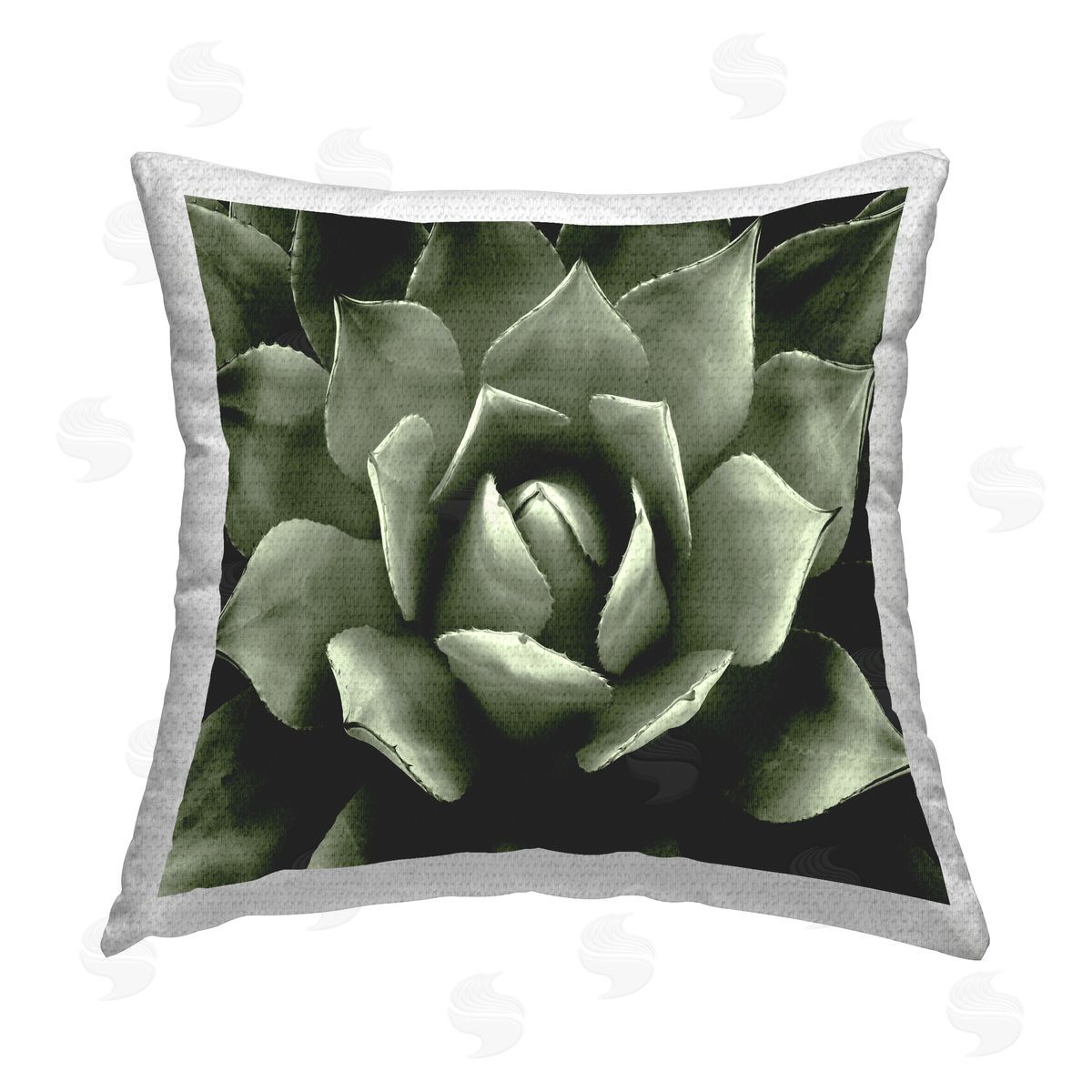 Deep Green Succulent Plant Leaves Outdoor Printed Pillow, Home Decor by Lindsay Benson