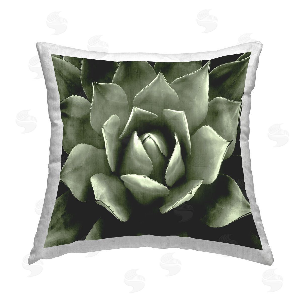 Deep Green Succulent Plant Leaves Decorative Printed Pillow, Home Decor by Lindsay Benson