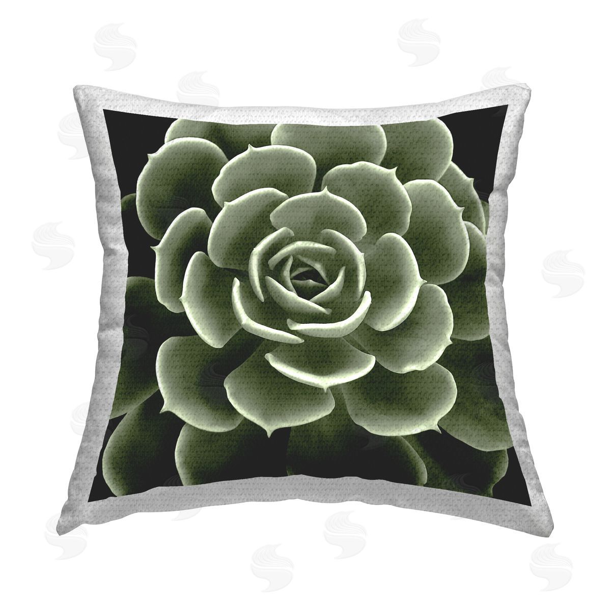 Succulent Leaves Botanical Plant Outdoor Printed Pillow, Home Decor by Lindsay Benson