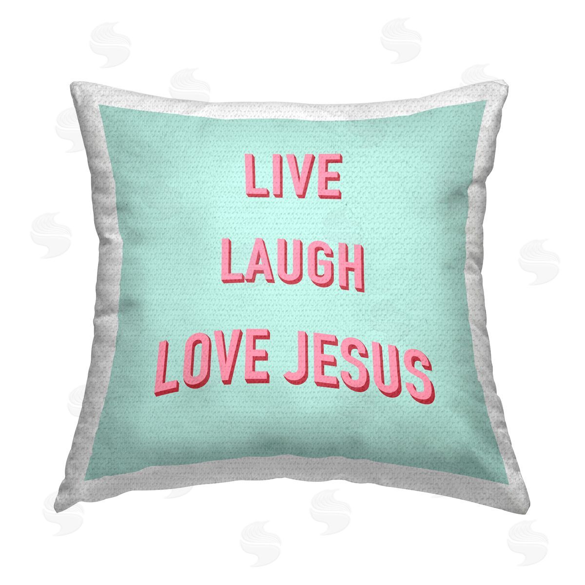 Live Laugh Love Jesus Outdoor Printed Pillow, Home Decor by Ashley Singleton