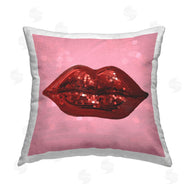 Stupell Studio | Glam Red Lips Disco Ball Pattern