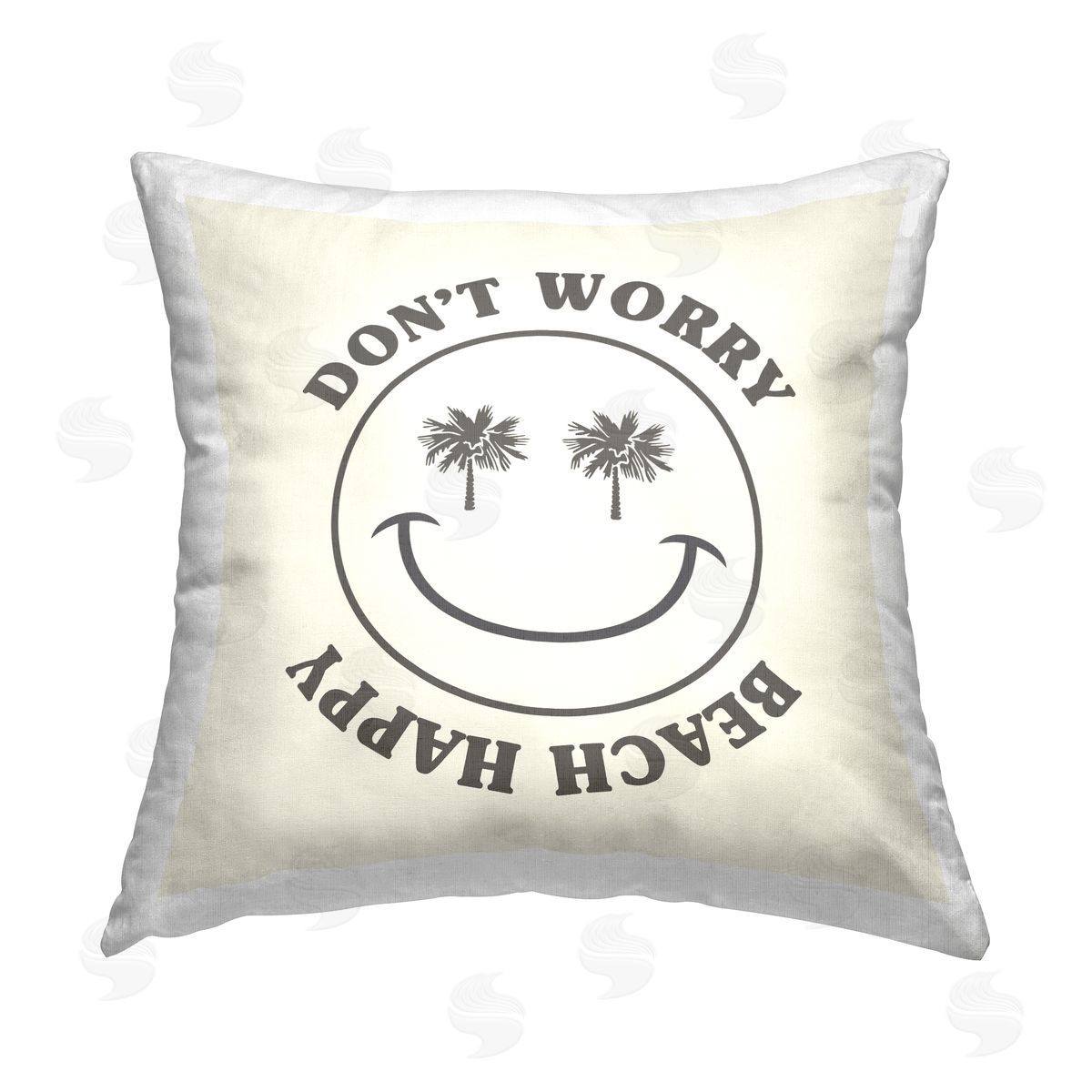 Don't Worry Beach Happy Decorative Printed Pillow, Home Decor by Stupell Studio