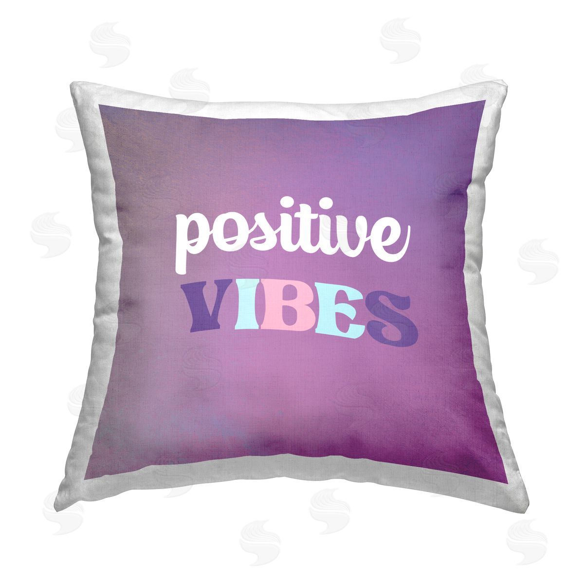 Positive Vibes Purple Phrase Decorative Printed Pillow, Home Decor by Lula Bijoux & co.
