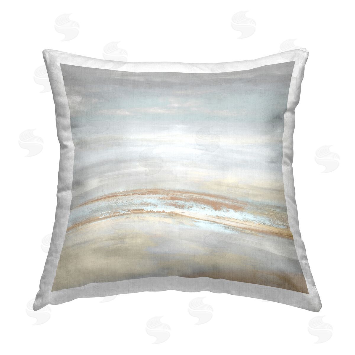 Abstract Neutral Beach Landscape Decorative Printed Pillow, Home Decor by Rachel Springer