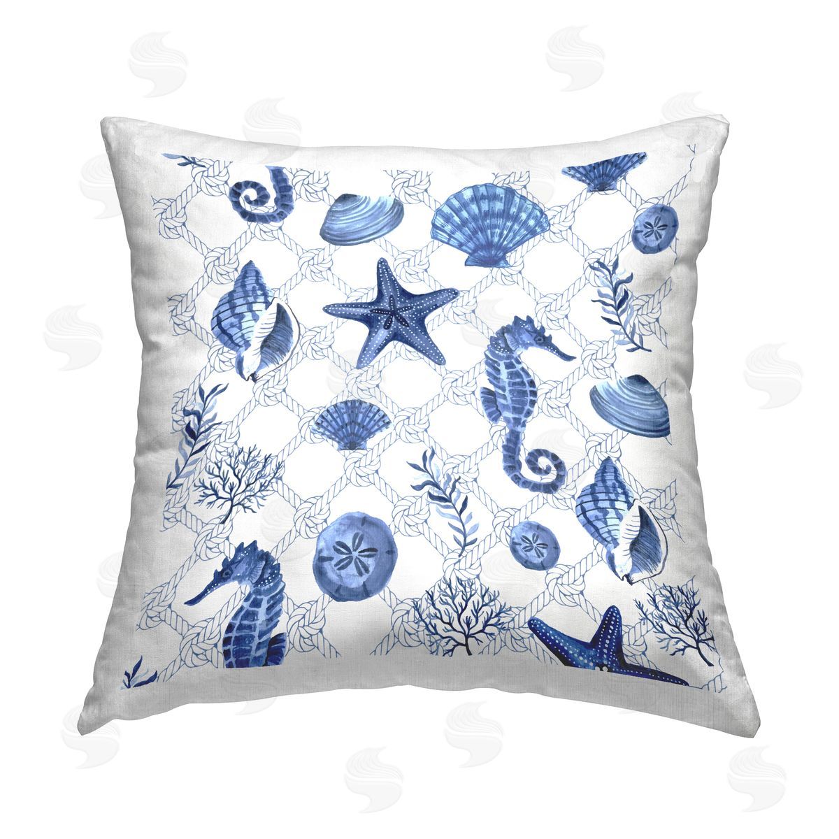 Nautical Sea Life Boat Rope Pattern Decorative Printed Pillow, Home Decor by Sharon Lee