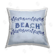 Sharon Lee | Striped Beach Phrase Blue Pattern