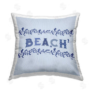 Sharon Lee | Striped Beach Phrase Blue Pattern