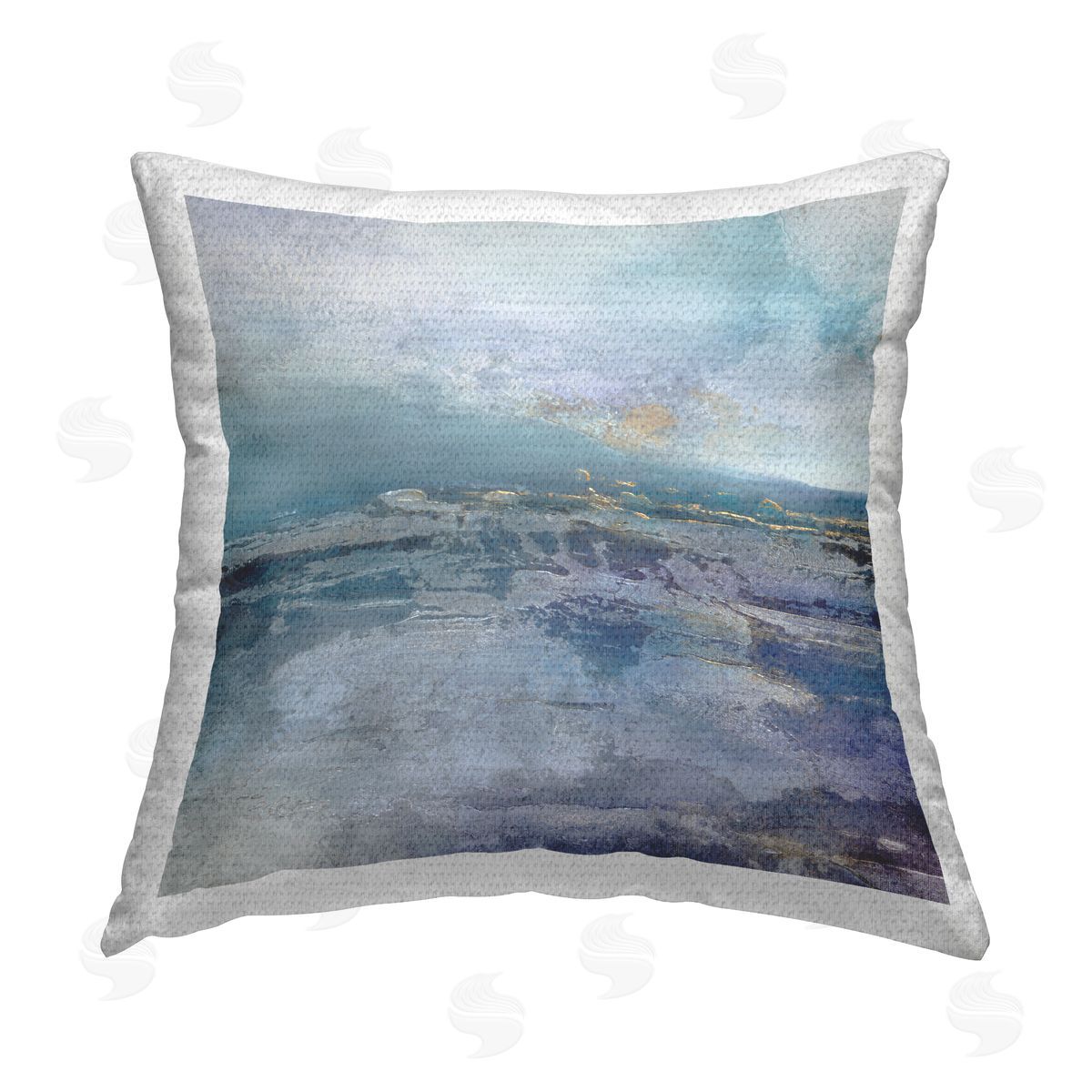 Abstract Landscape Blue Ocean Scene Outdoor Printed Pillow, Home Decor by Scott Brems