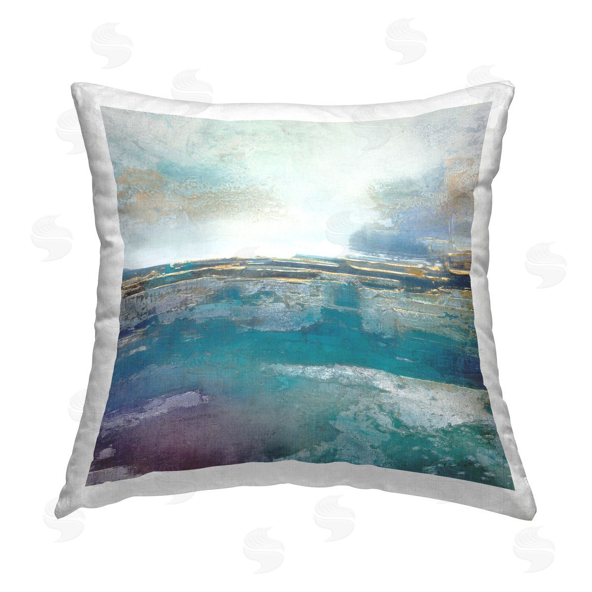 Abstract Teal Landscape Horizon Decorative Printed Pillow, Home Decor by Scott Brems