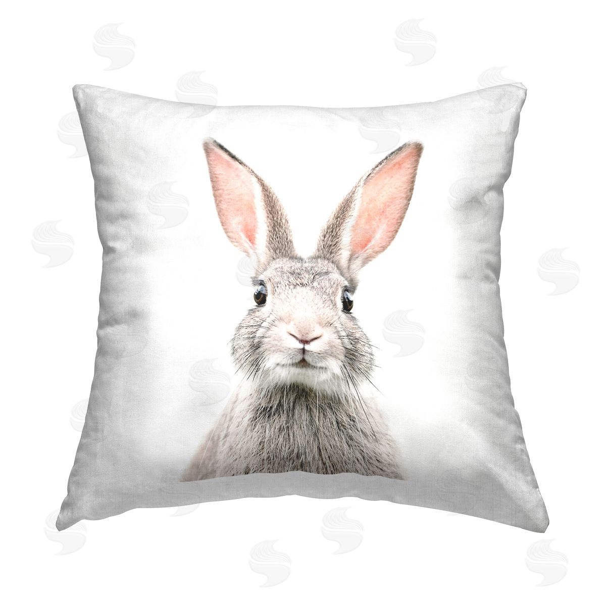 Casual Rabbit Portrait Bunny Pet Decorative Printed Pillow, Home Decor by Katherin Pienaar