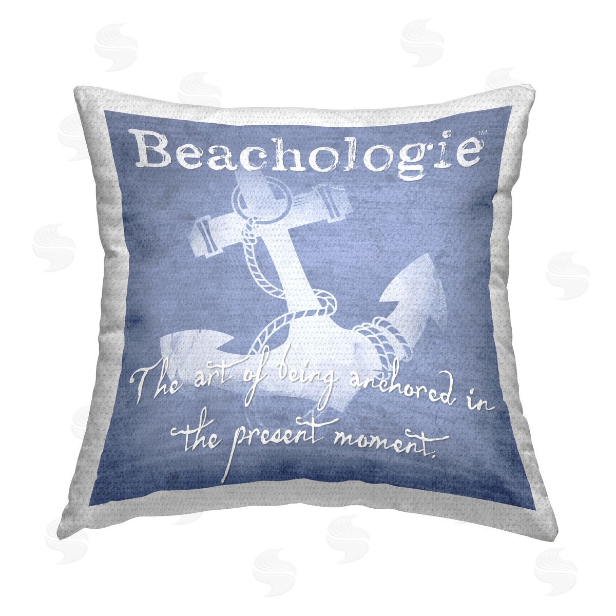 Beachologie Anchored in Present Outdoor Printed Pillow, Home Decor by Graffi*Tee Studios