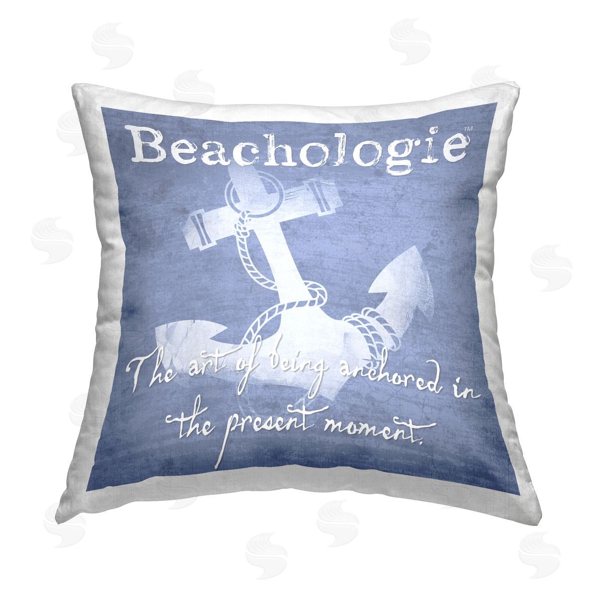 Beachologie Anchored in Present Decorative Printed Pillow, Home Decor by Graffi*Tee Studios