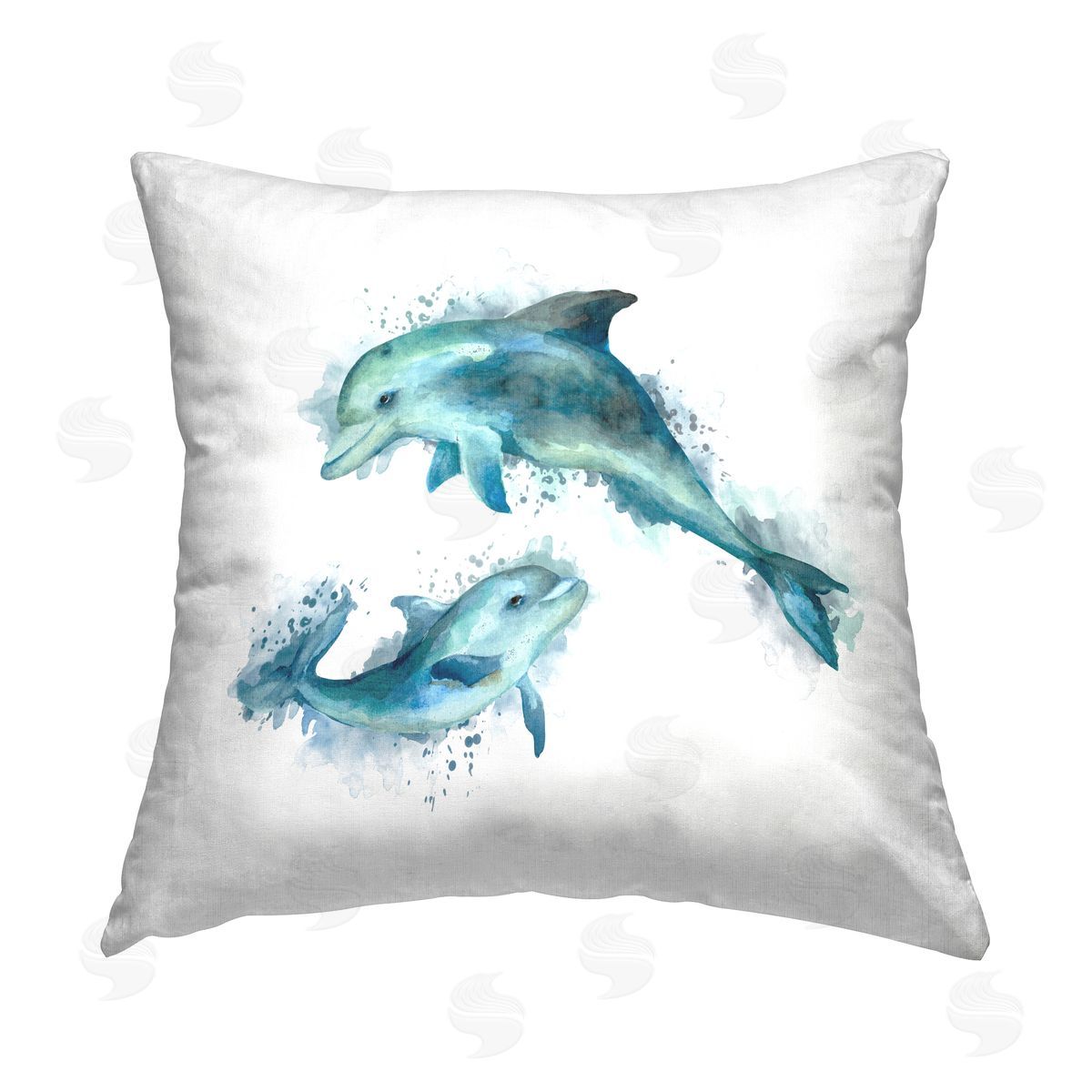 Swimming Dolphins Marine Animals Decorative Printed Pillow, Home Decor by Elephant Stock