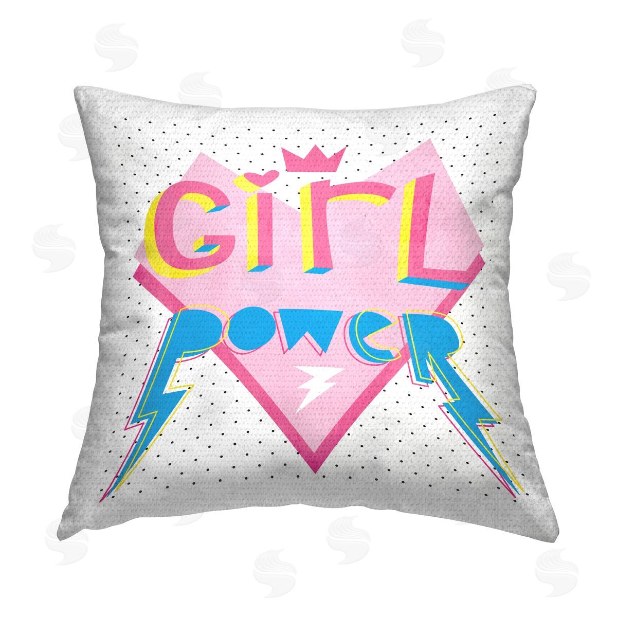 Girl Power Retro Heart Outdoor Printed Pillow, Home Decor by Elephant Stock