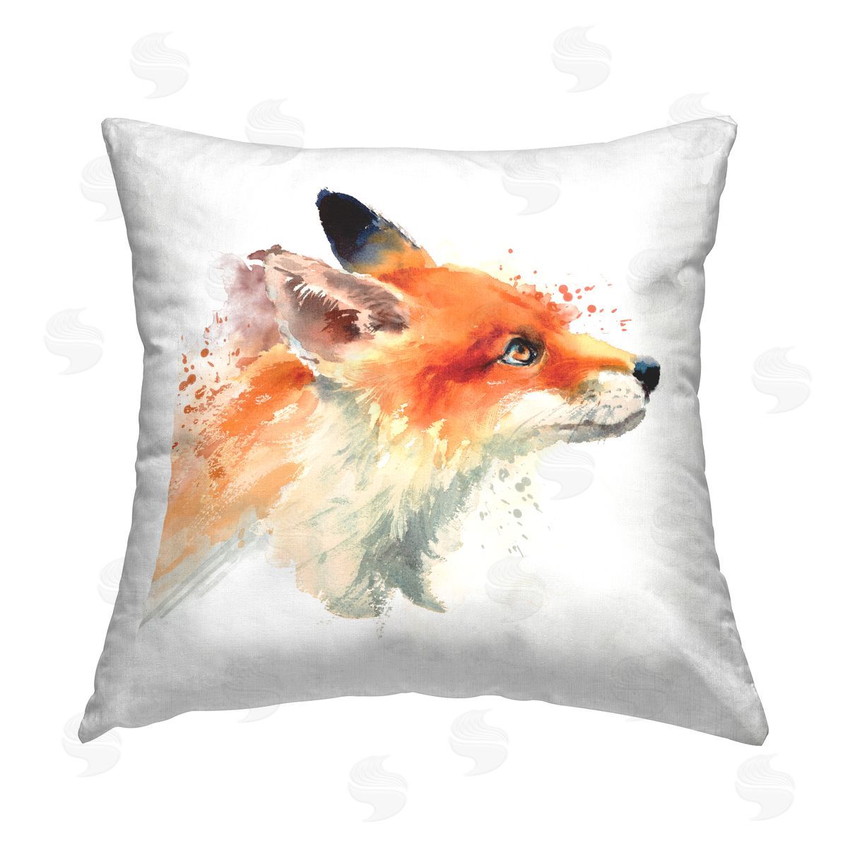 Fox Portrait Gazing Right Decorative Printed Pillow, Home Decor by Elephant Stock