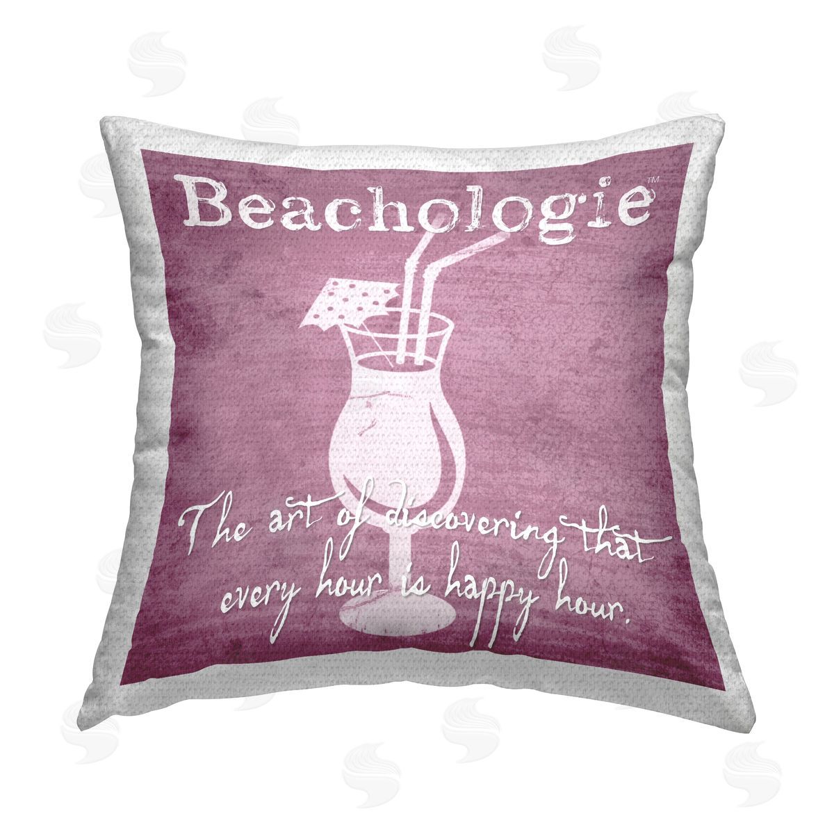 Beachologie Summer Cocktail Phrase Outdoor Printed Pillow, Home Decor by Graffi*Tee Studios