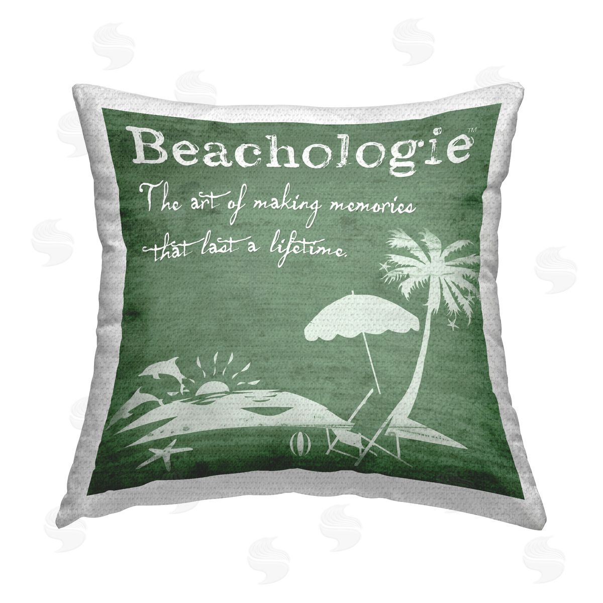 Beachologie Making Memories Phrase Outdoor Printed Pillow, Home Decor by Graffi*Tee Studios