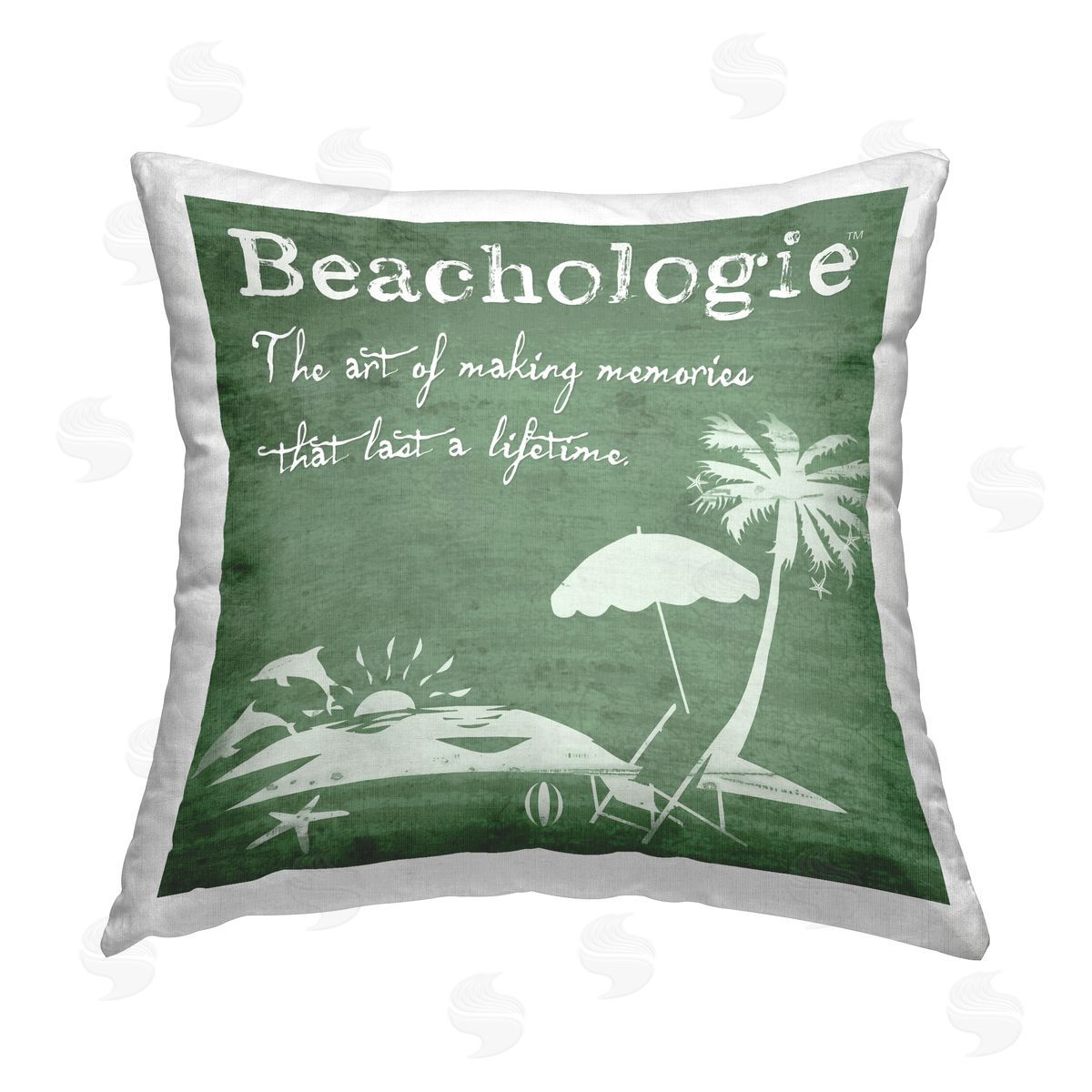 Beachologie Making Memories Phrase Decorative Printed Pillow, Home Decor by Graffi*Tee Studios