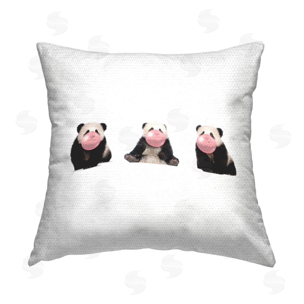 Panda Bear Cub Bubblegum Outdoor Printed Pillow, Home Decor by Elephant Stock