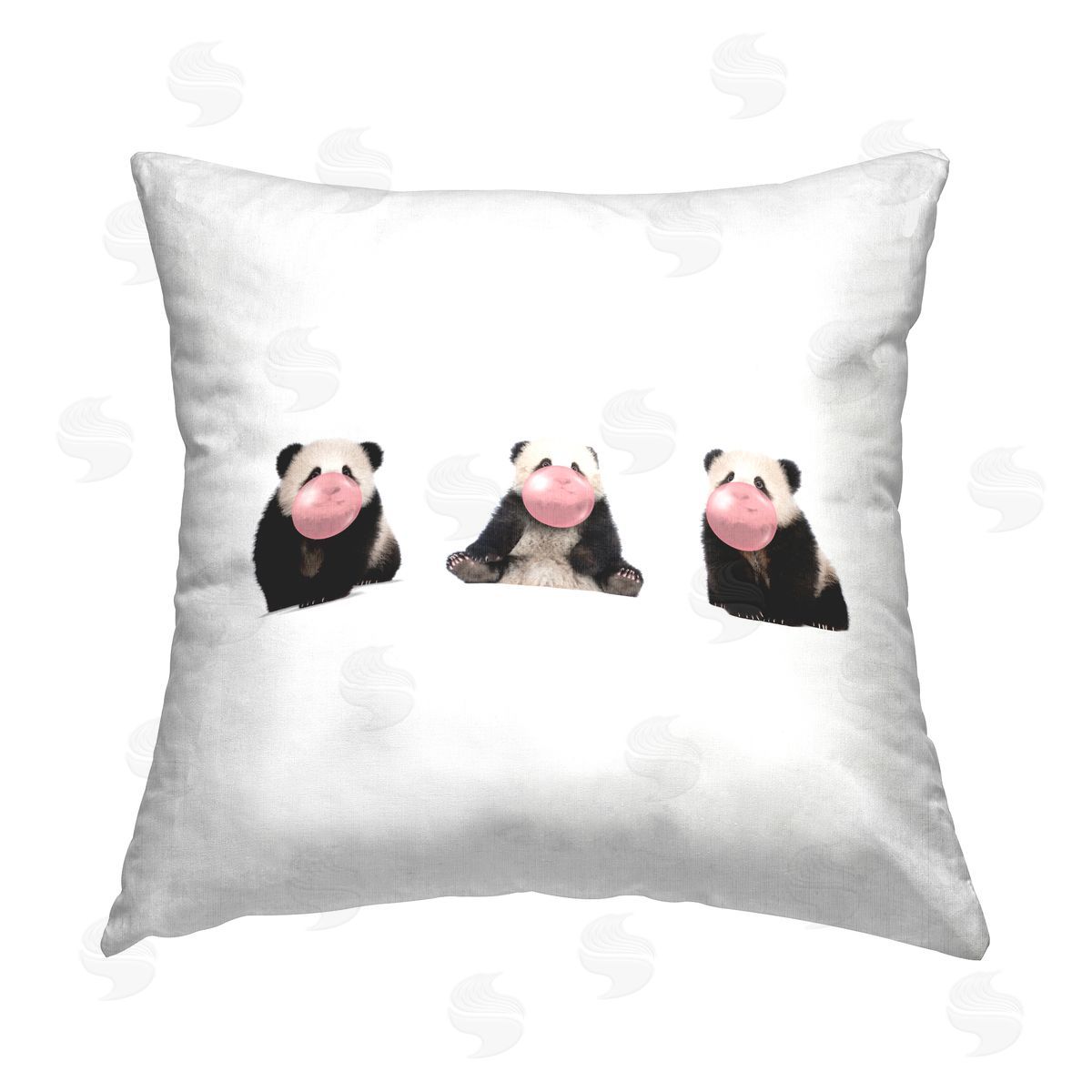 Panda Bear Cub Bubblegum Decorative Printed Pillow, Home Decor by Elephant Stock