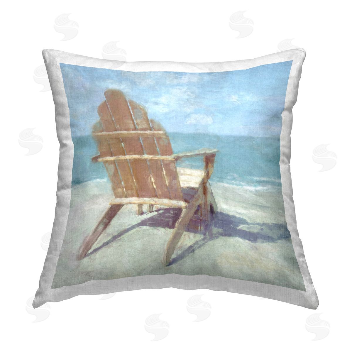 Beach Chair on Shore Decorative Printed Pillow, Home Decor by Noah Bay