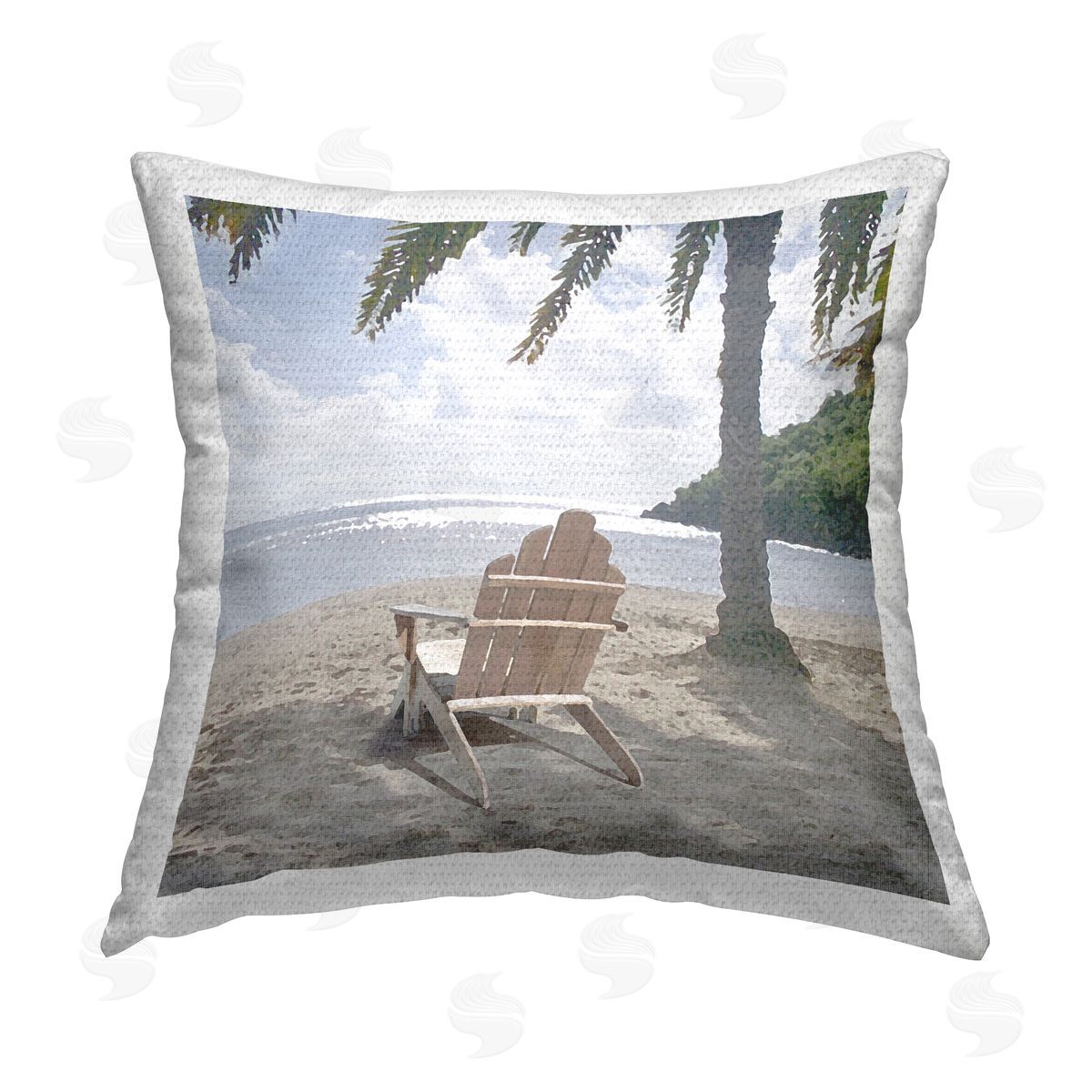 Summer Beach Palm Tree Outdoor Printed Pillow, Home Decor by Noah Bay