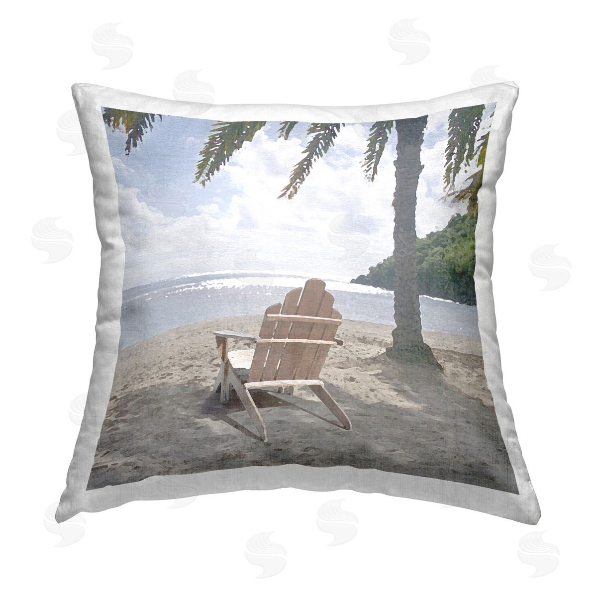 Summer Beach Palm Tree Decorative Printed Pillow, Home Decor by Noah Bay