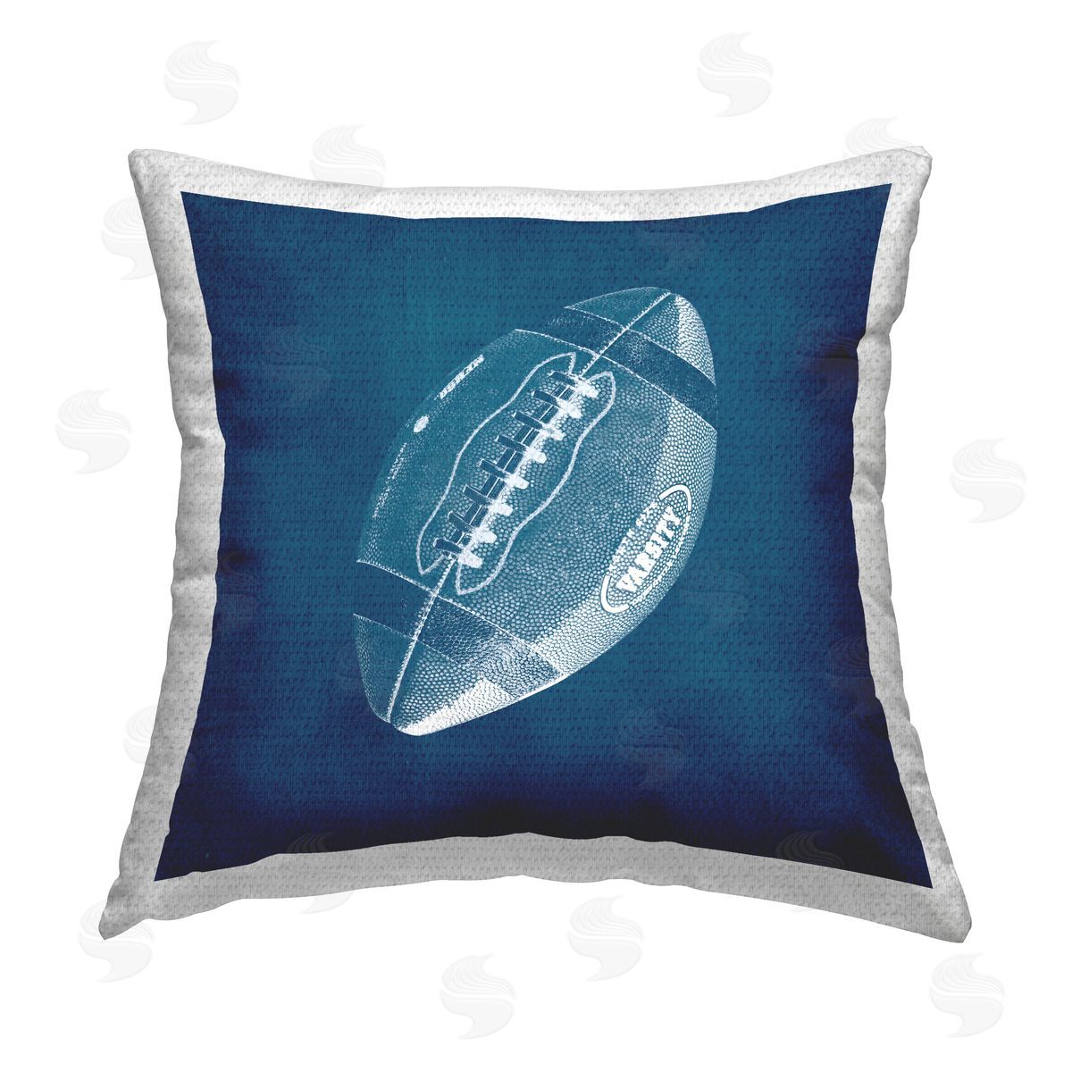 Blue Modern Football Outdoor Printed Pillow, Home Decor by Wild Apple Portfolio
