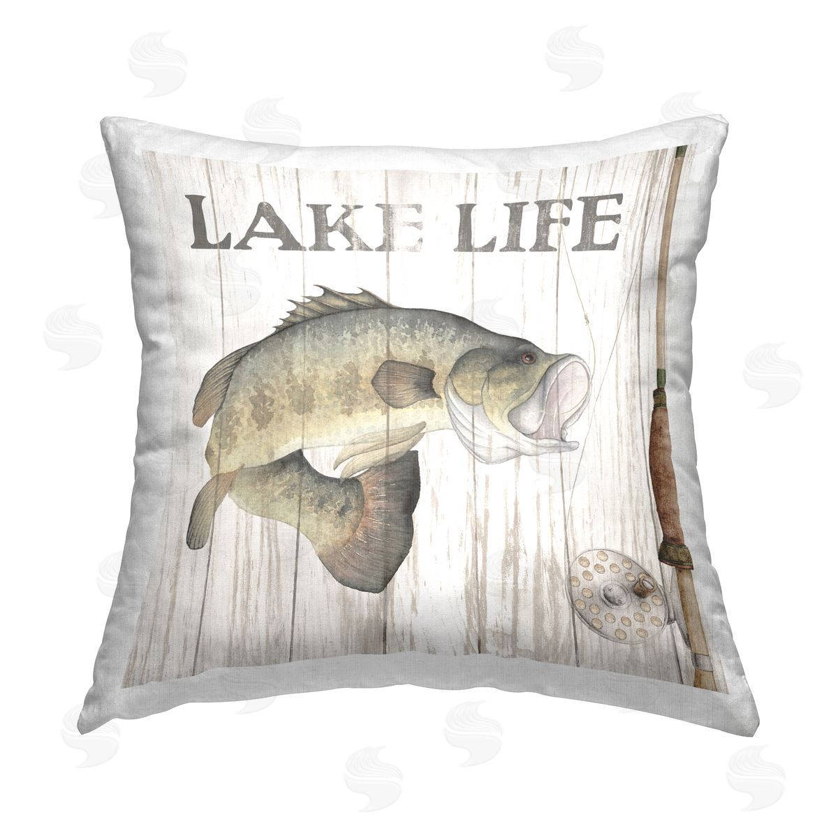 Lake Life Fishing Pole Decorative Printed Pillow, Home Decor by Wild Apple Portfolio