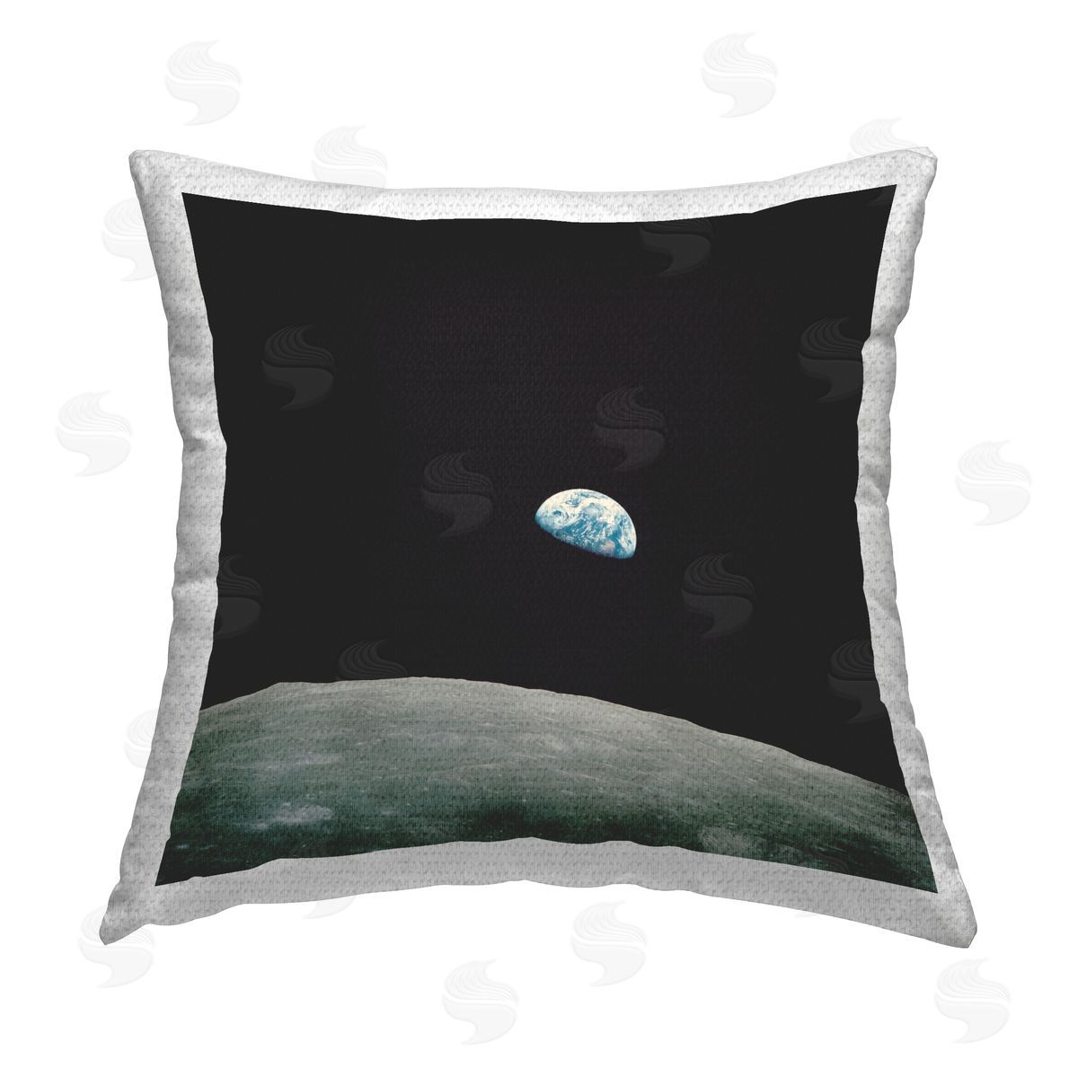 First Earth Rise Astronomy Outdoor Printed Pillow, Home Decor by Wild Apple Portfolio