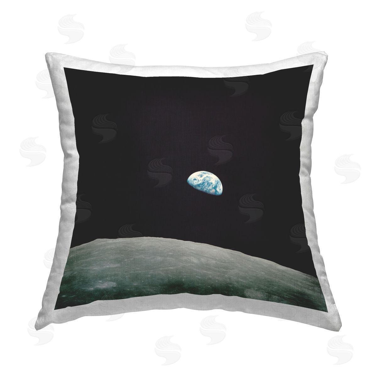 First Earth Rise Astronomy Decorative Printed Pillow, Home Decor by Wild Apple Portfolio