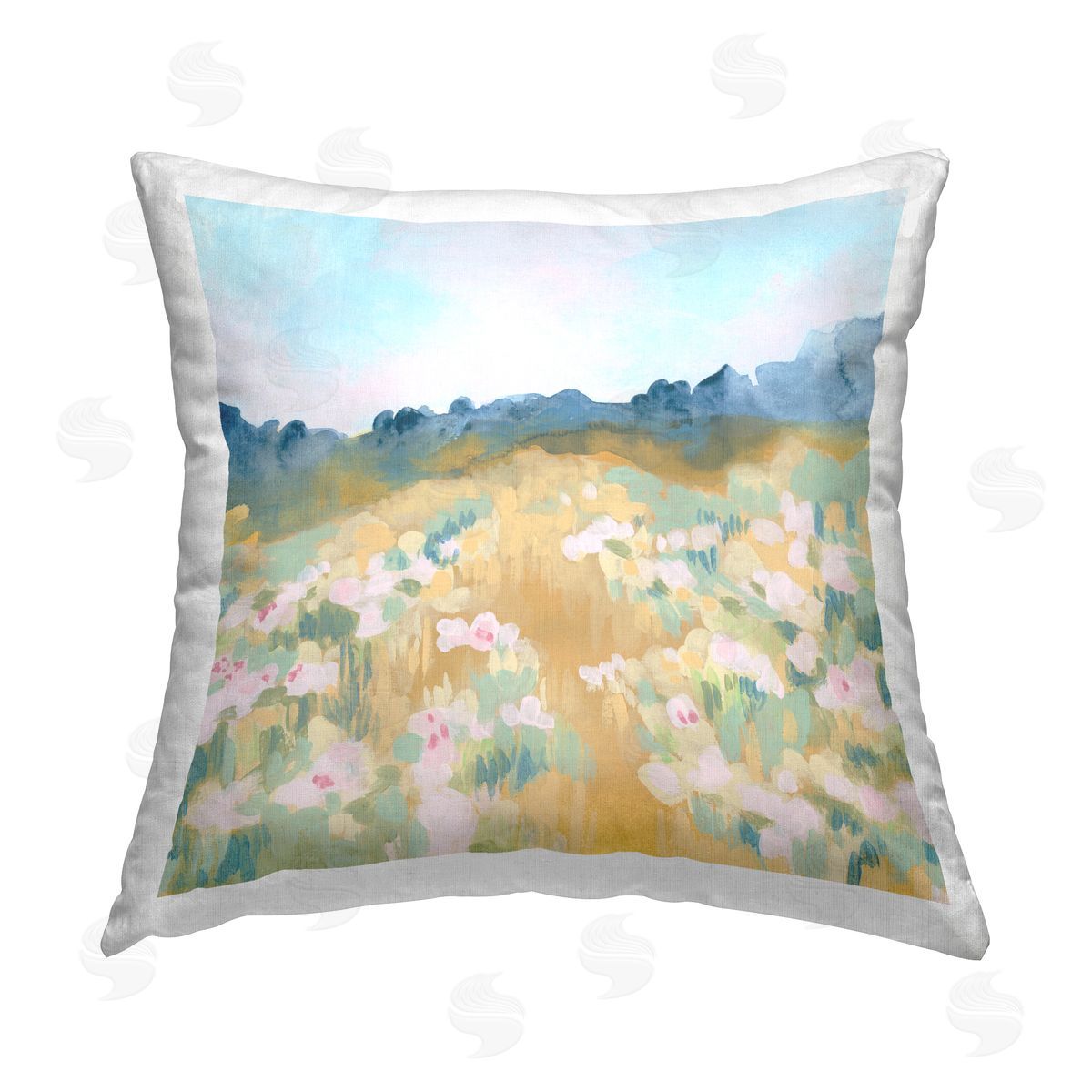 Rural Meadow Landscape Decorative Printed Pillow, Home Decor by June Erica Vess