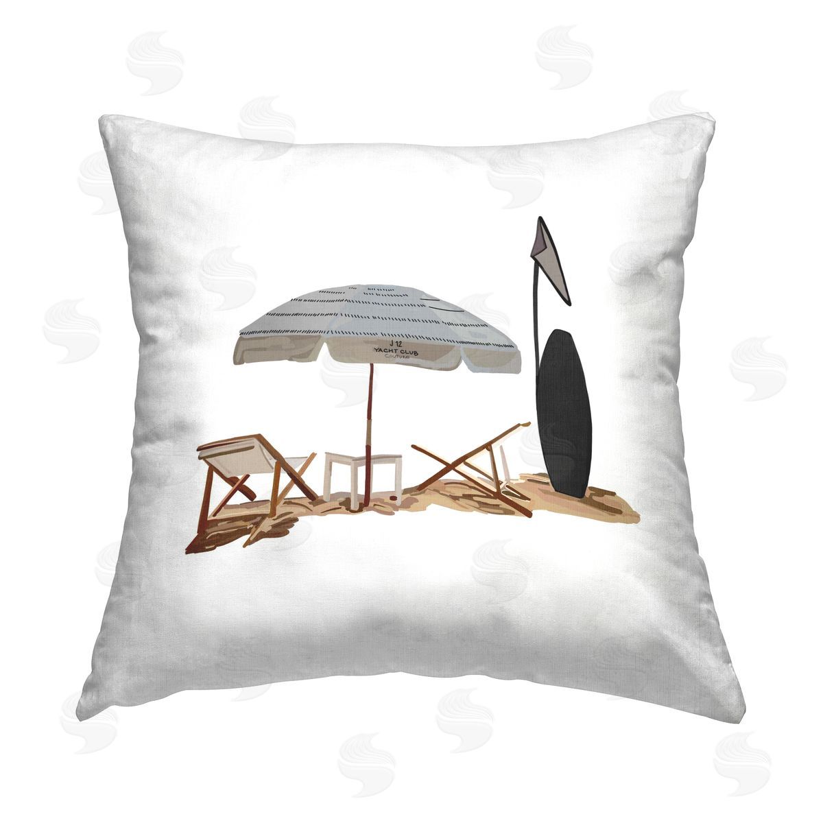 Summer Beach Surfboard Decorative Printed Pillow, Home Decor by Amelia Noyes