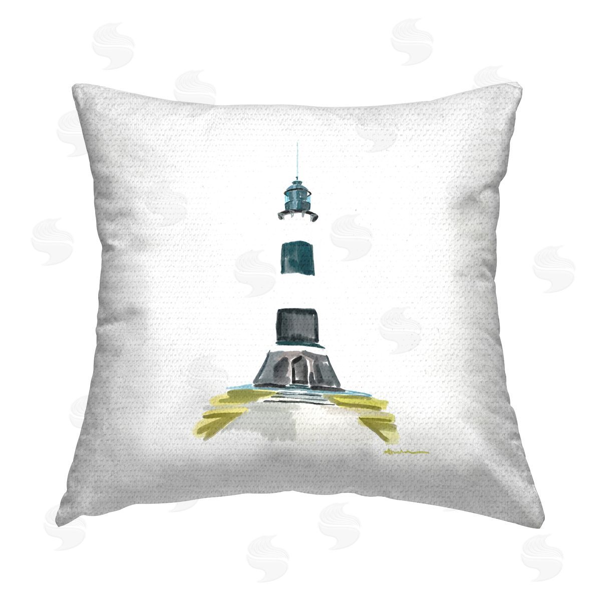 Minimal Lighthouse Beacon Outdoor Printed Pillow, Home Decor by Amelia Noyes