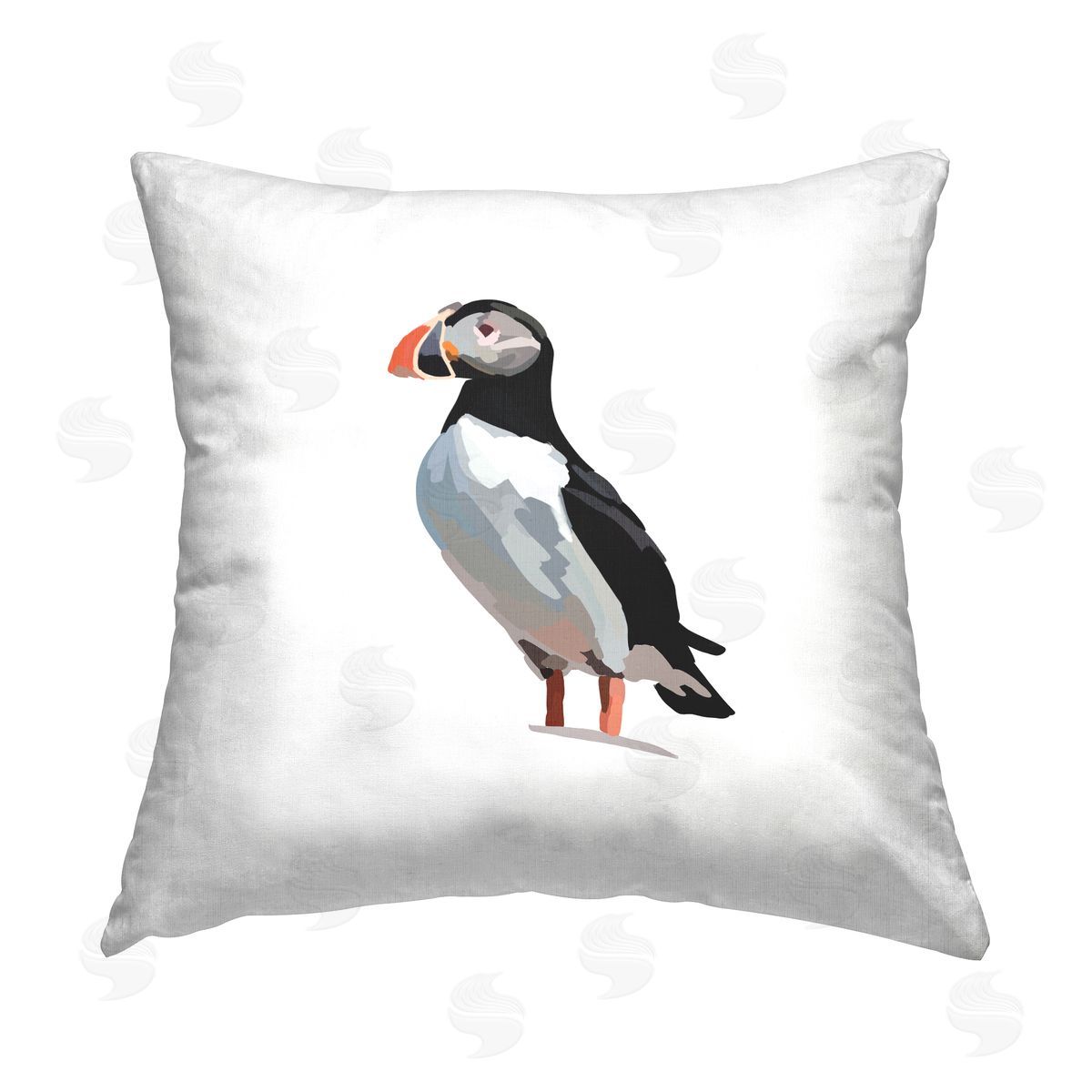 Puffin Bird Portrait Decorative Printed Pillow, Home Decor by Amelia Noyes