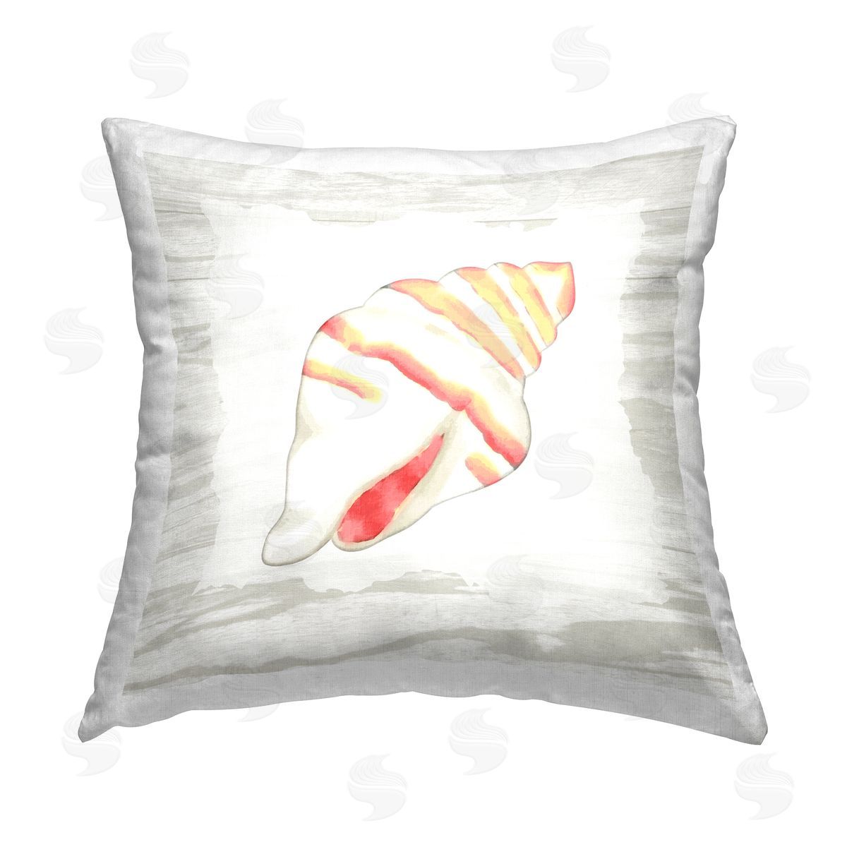 Nautical Conch Shell Decorative Printed Pillow, Home Decor by Anne Bailey