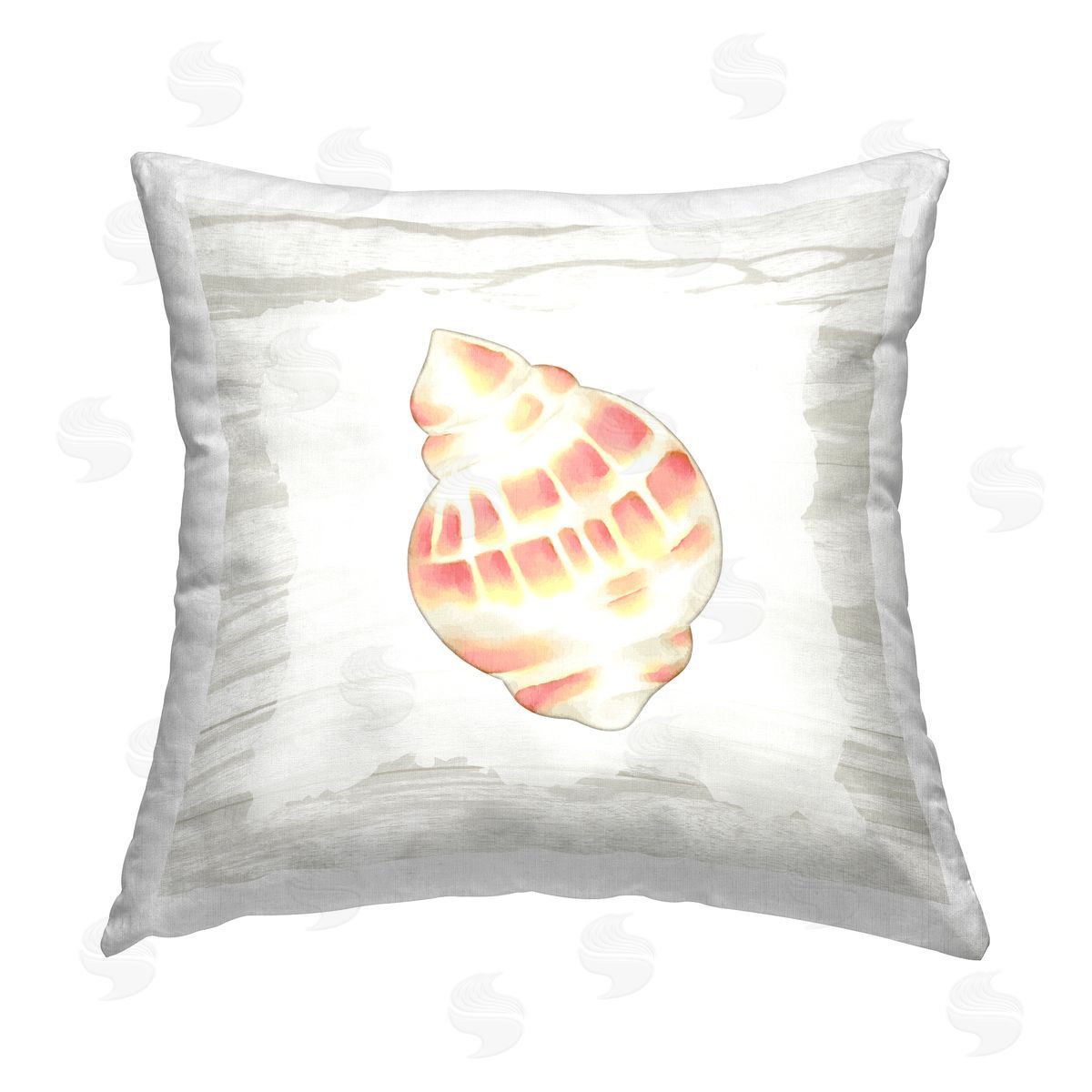 Beach Life Seashell Patterned Decorative Printed Pillow, Home Decor by Anne Bailey