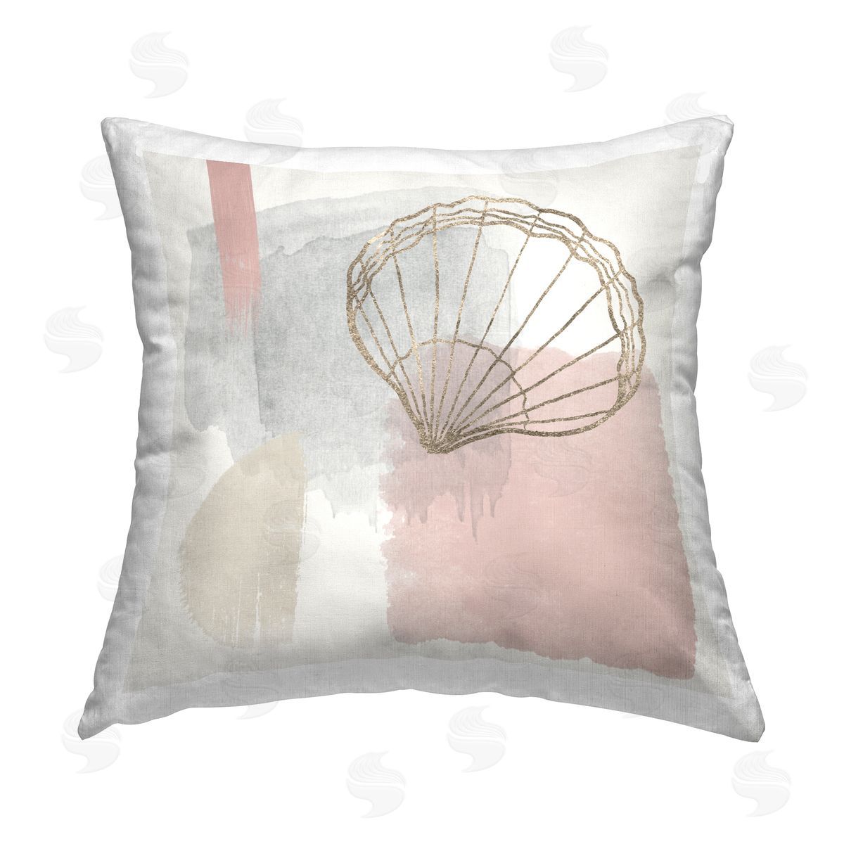 Coastal Abstract Pastel Clam Decorative Printed Pillow, Home Decor by Christine Zalewski