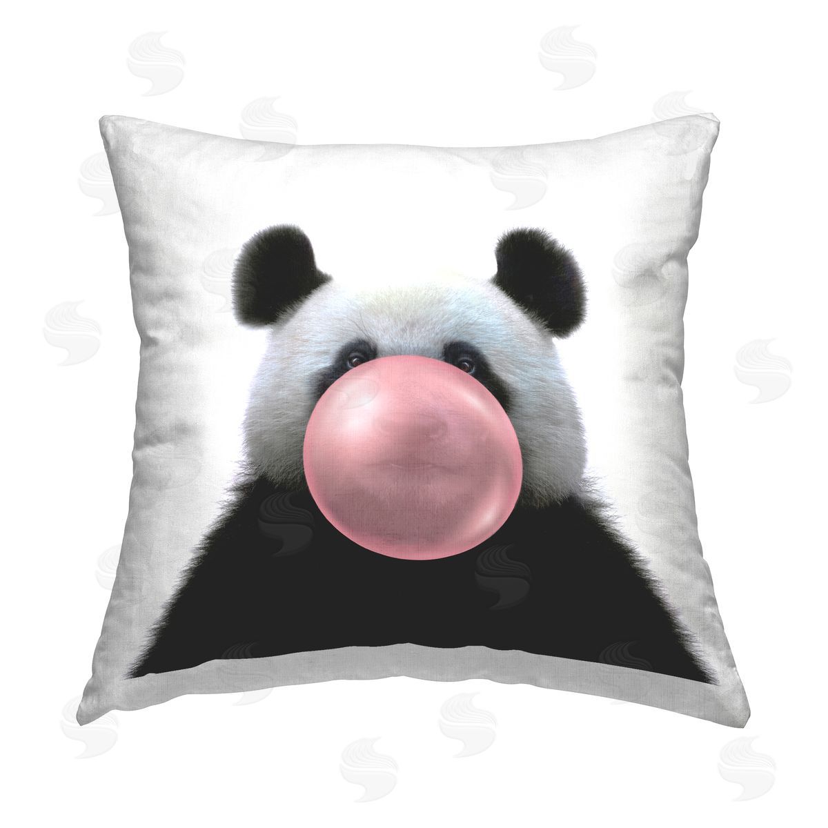Panda Bear Pink Bubblegum Decorative Printed Pillow, Home Decor by Elephant Stock