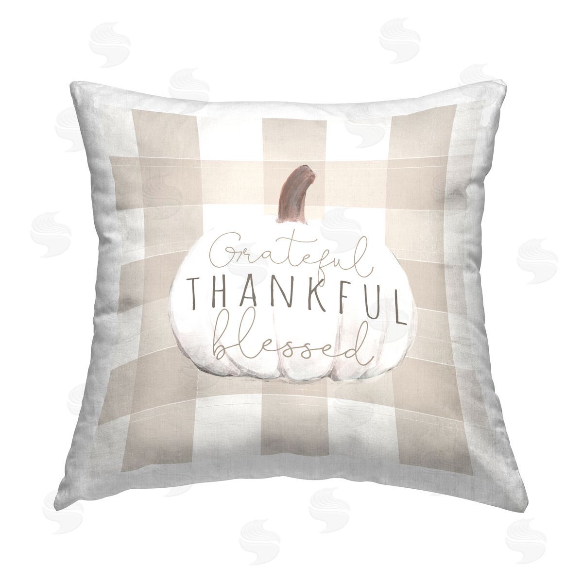 Grateful Thankful Blessed Tartan Decorative Printed Pillow, Home Decor by Dogwood Portfolio