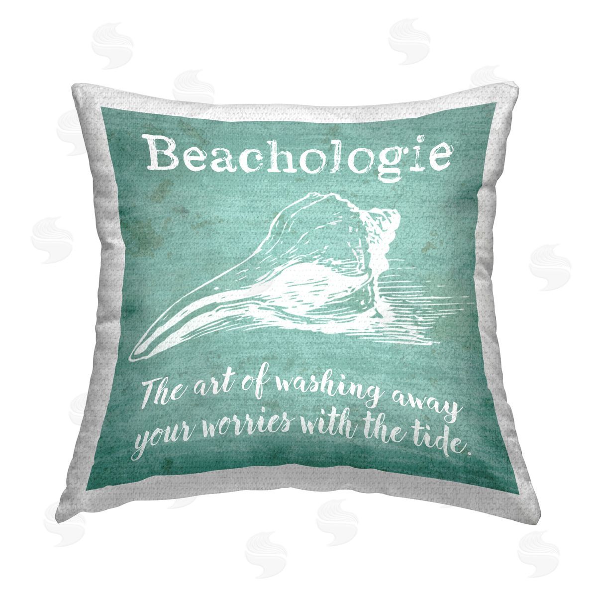 Beachologie Turquoise Phrase Outdoor Printed Pillow, Home Decor by Graffi*Tee Studios