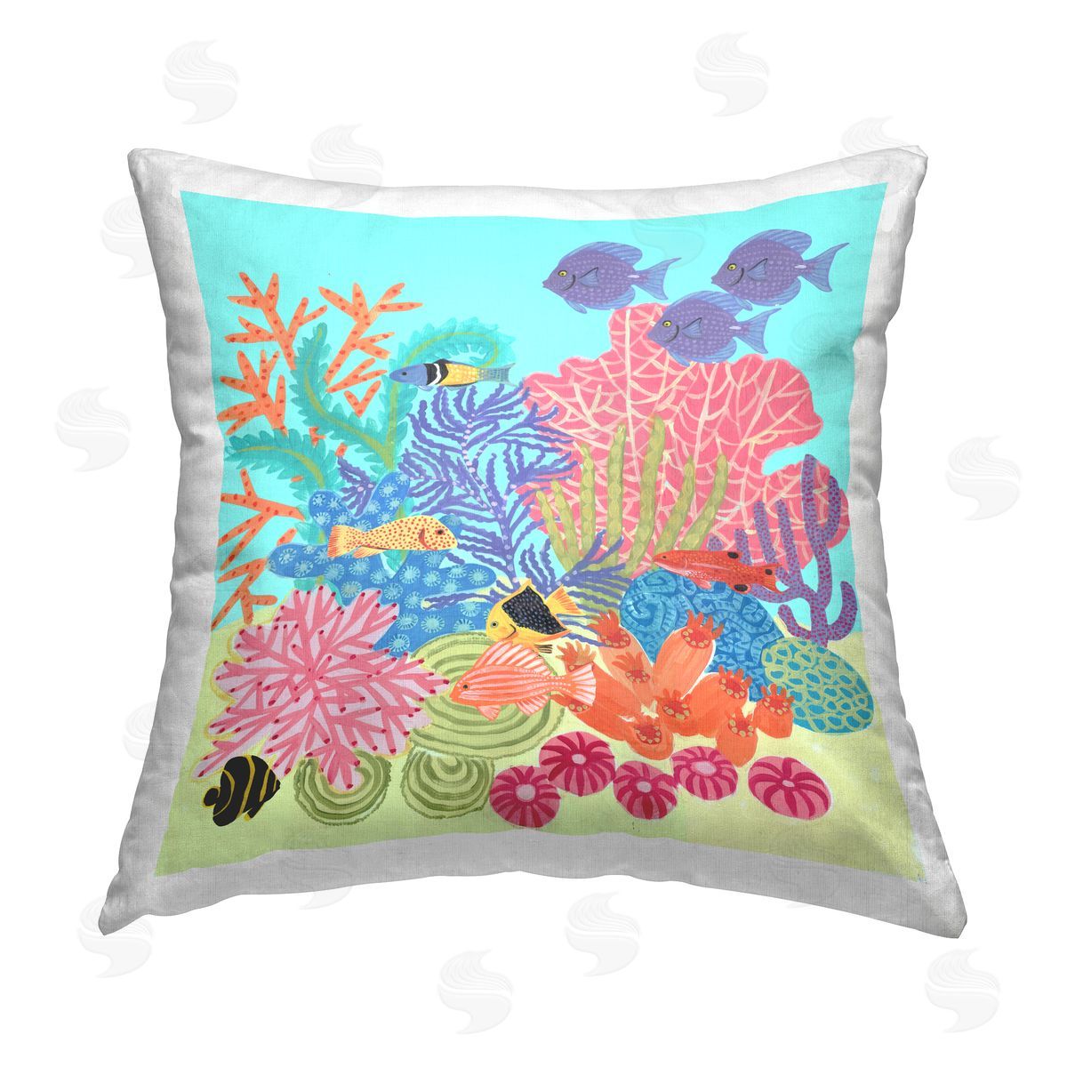 Underwater Sea Life Reef Decorative Printed Pillow, Home Decor by Maret Hensick