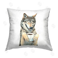 Holly Simental | Happy Wolf with Coffee