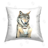 Holly Simental | Happy Wolf with Coffee