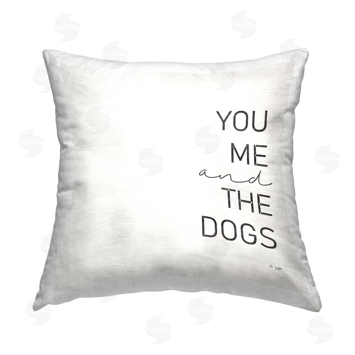 You Me & The Dogs Phrase Decorative Printed Pillow, Home Decor by Jaxn Blvd.