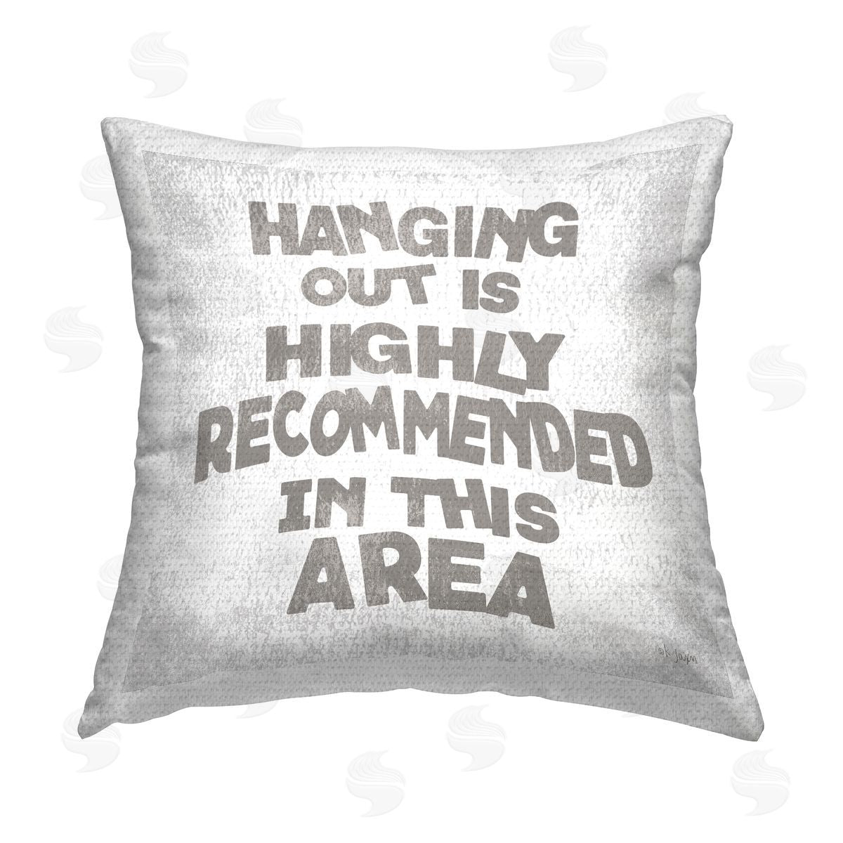 Hanging Out Recommended Phrase Outdoor Printed Pillow, Home Decor by Jaxn Blvd.