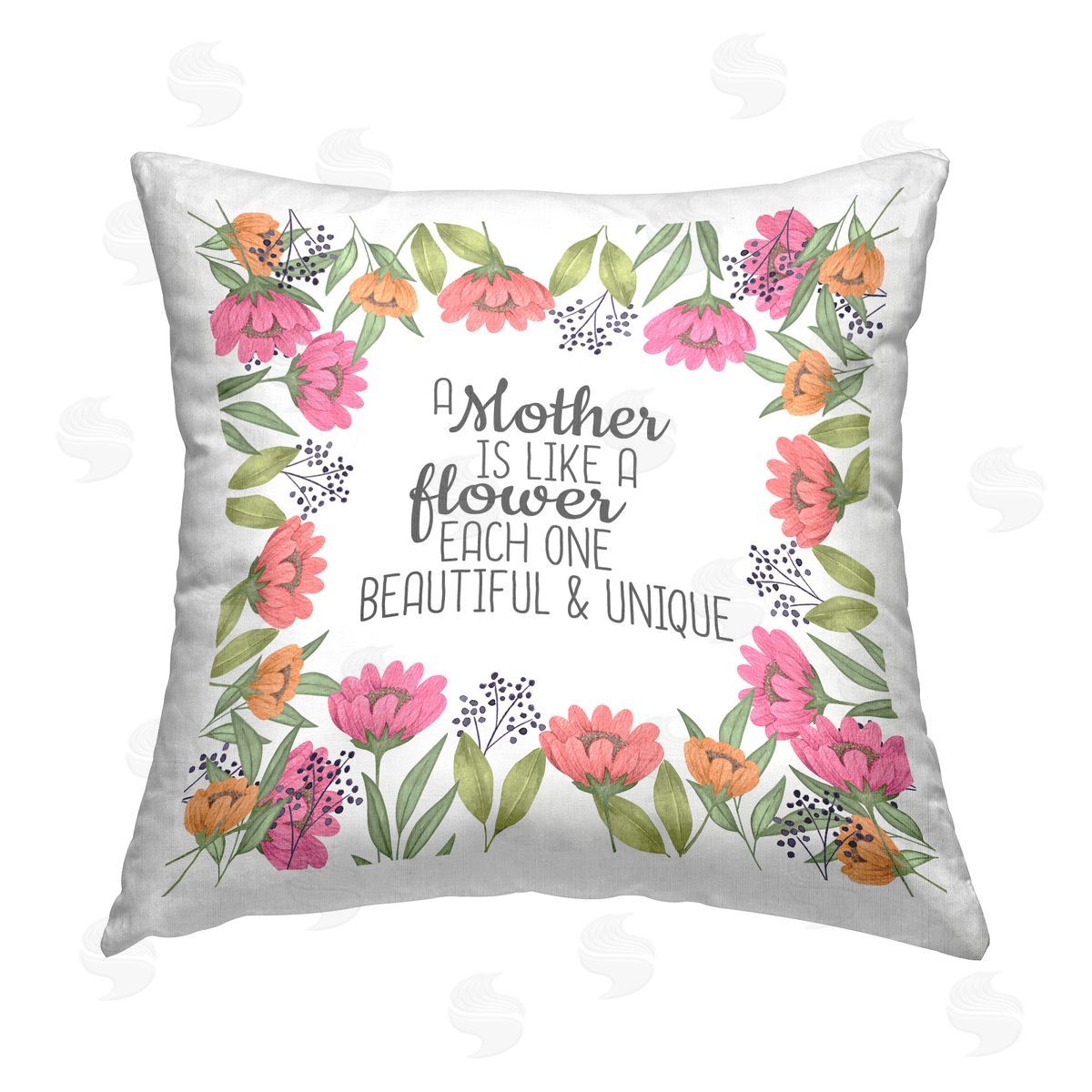 Floral Mother's Day Phrase Decorative Printed Pillow, Home Decor by Kim Allen